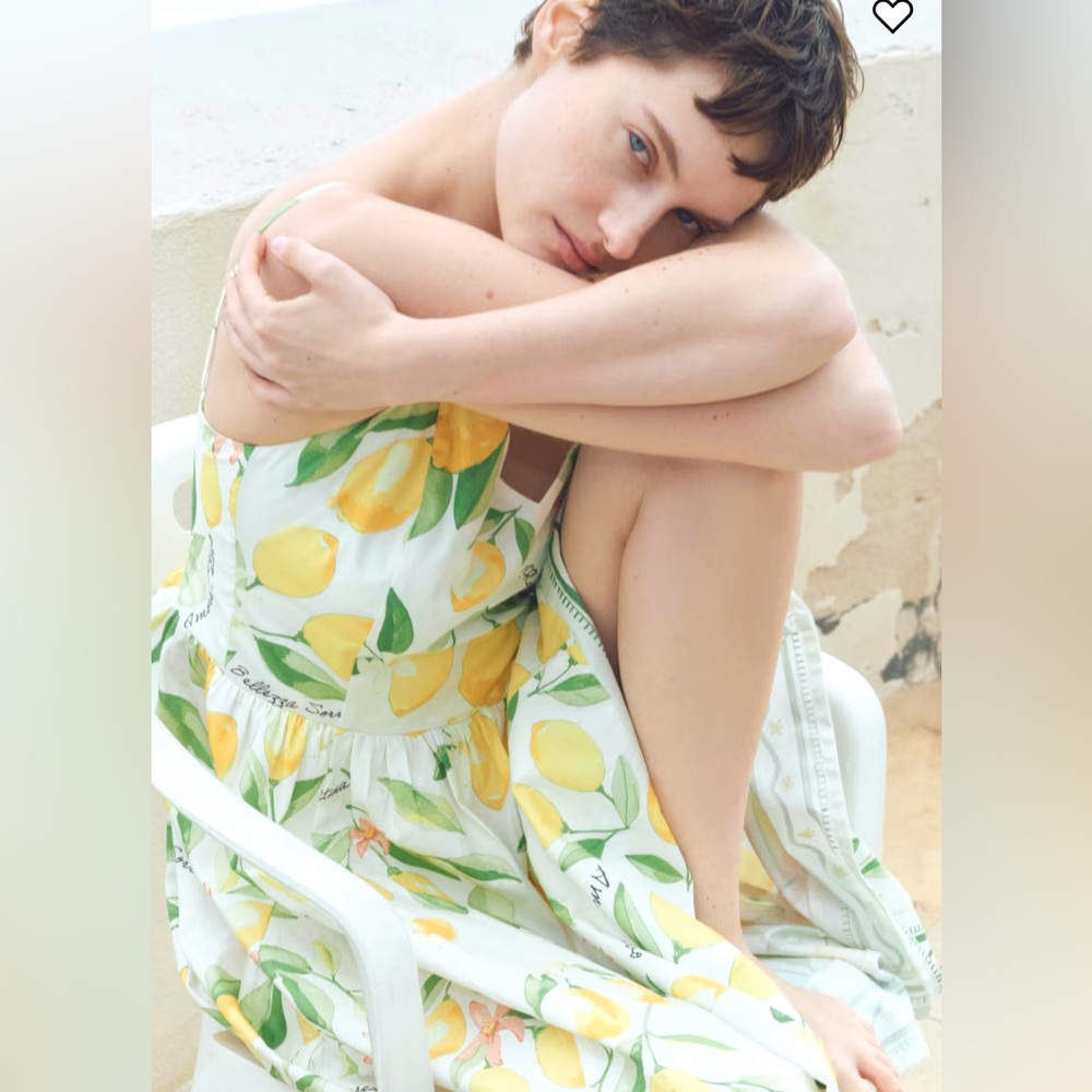 H&M Slip Dress Lemon Print Summer 2025 Collection Size XS Extra Small - Picture 3 of 10